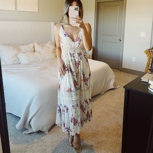 White floral print midi dress from Hello Molly